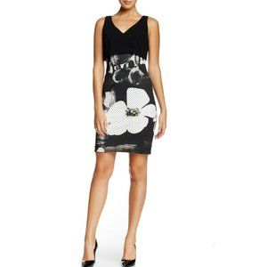 Trina Turk Dress Floral Black White Mini Size 2